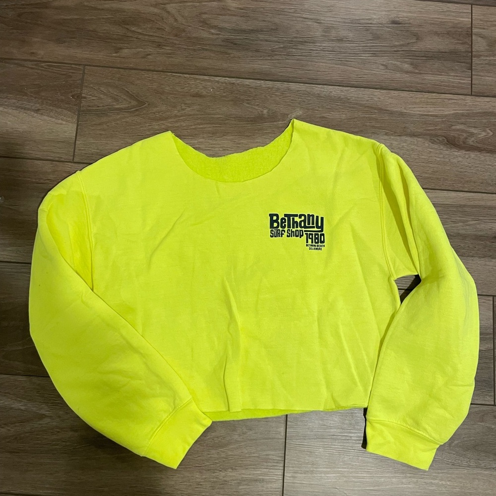 Surf shop Neon Yellow crewneck